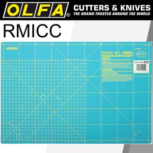 OLFA Mat Rotary 450 X 300mm Metric & Inch Double Sided Blue
